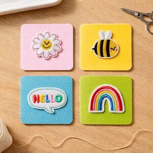 3D Happy Days Mini Card Set | Set of 4 w/ Envelopes Rainbow Bee Flower